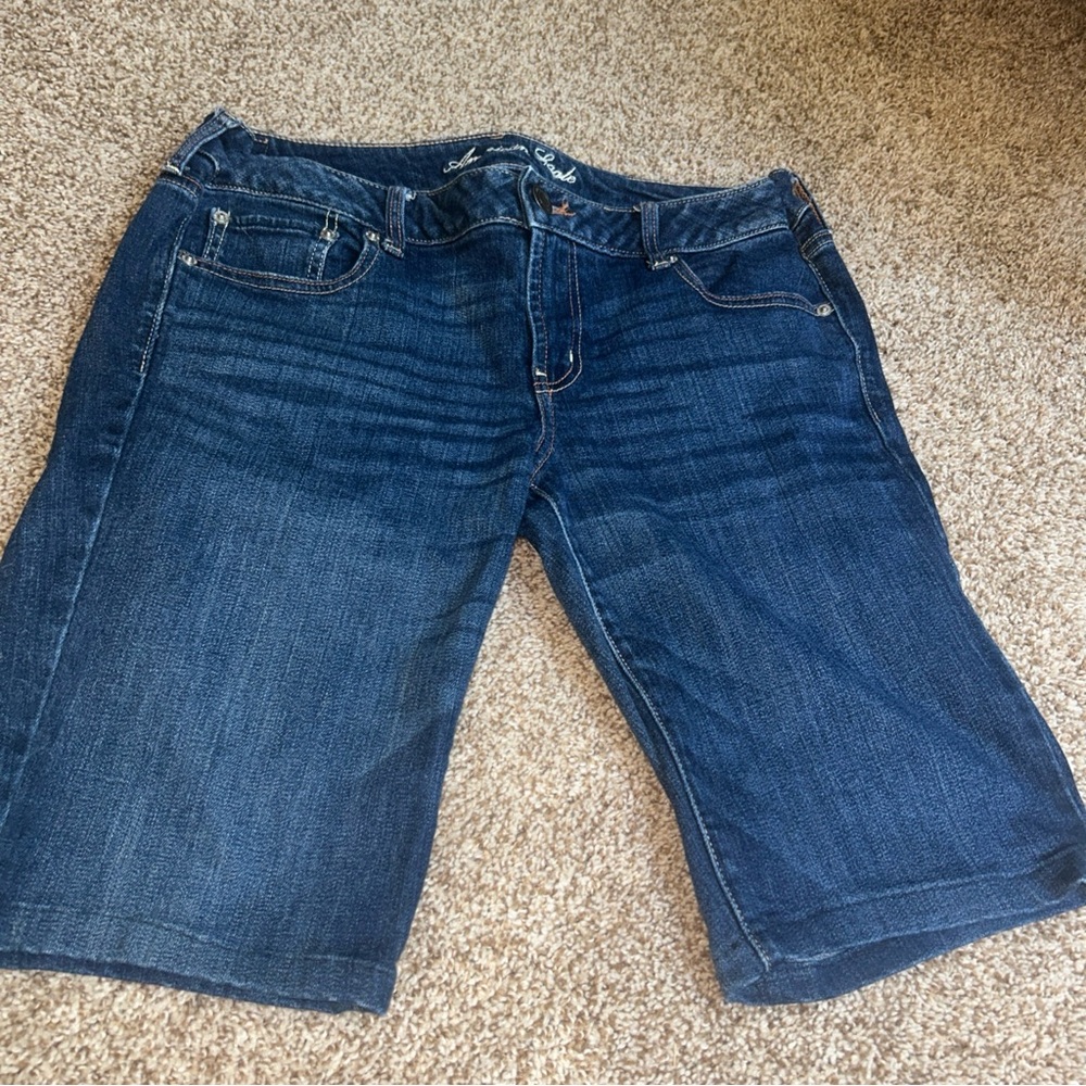 American Eagle Outfitters Dark Blue Denim Bermudas size 14